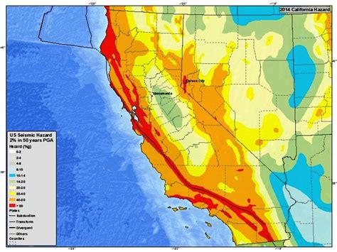 California Earthquake Map Topographic Map Of Usa With States