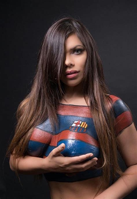 Miss Bum Bum Paints Nked Body To Show Support For Barcelona Photos