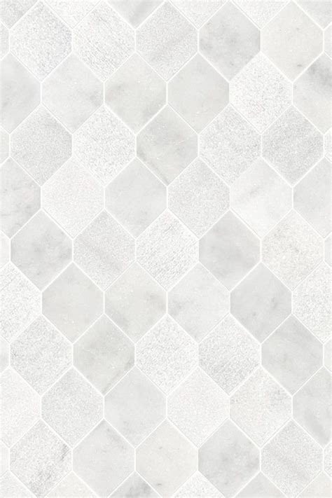 White Geometric Marble Backsplash Tile Modern Look Marble Tile