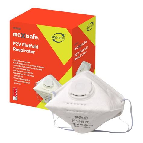 P Flat Fold Respirator With Valve Box Techware Pty Ltd
