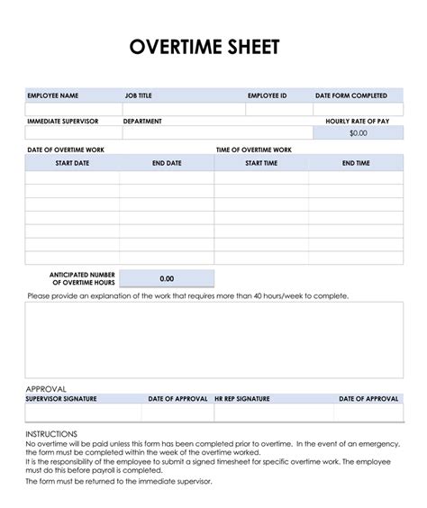 Overtime Sheet How To Make Free Templates For Excel