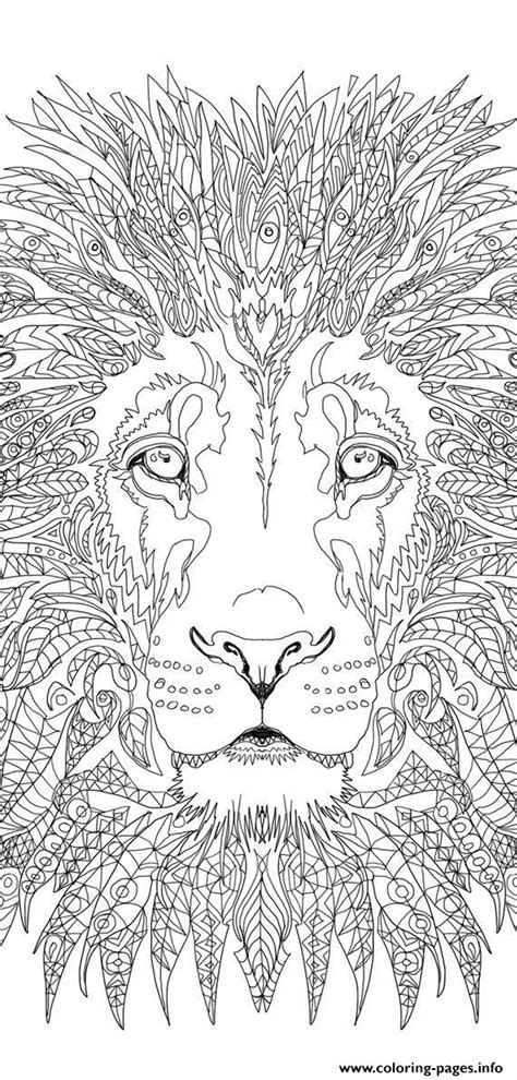 Advanced Lion Adult Coloring Page Printable