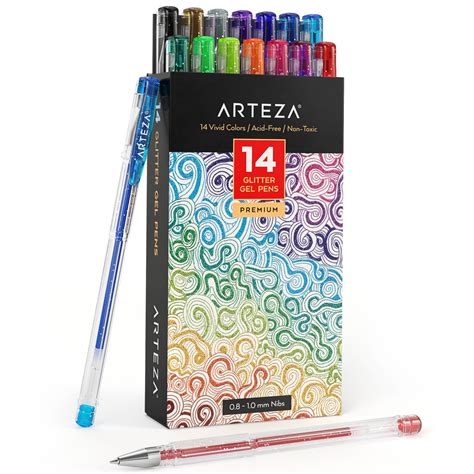 Arteza Glitter Gel Pens 14pkg Assorted Colors 851309007654