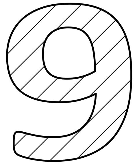 Number 9 Coloring Pages For Kids