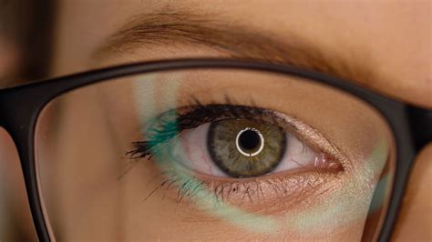 Macro Close Up Eye In Glasses Blinking Stock Footageeyeclosemacro