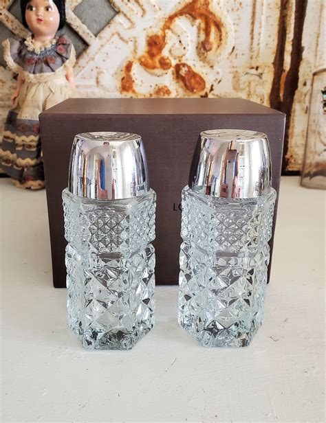 Vintage Crystal Salt And Pepper Shakers Shaker Set Glass Shakers