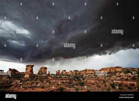 Threatening Storm Clouds Over The Needles District Of Canyonlands