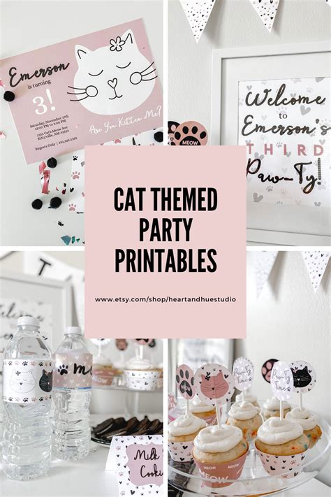 Cat Birthday Party Printables Cat Themed Birthday Party Cat Party