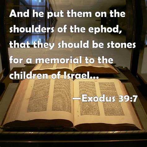 Exodus 397 And He Put Them On The Shoulders Of The Ephod That They