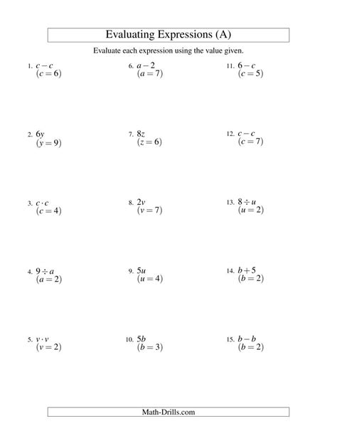 Free elementary word problem worksheets to print, complete online, and customize. Evaluating One-Step Algebraic Expressions with One ...