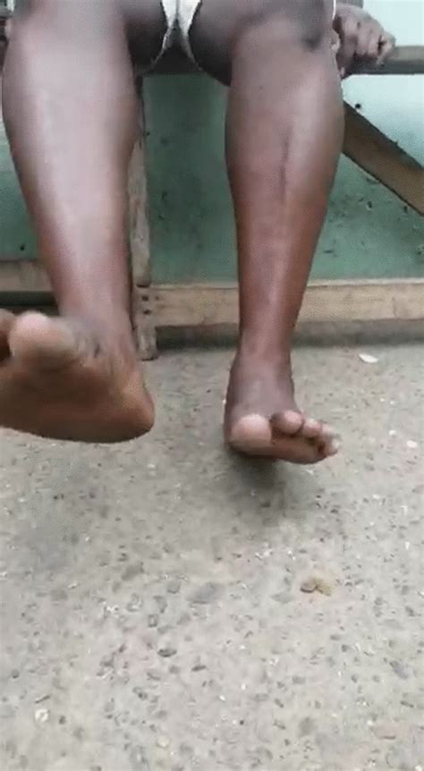 Abrewaa Madam Sitting Down With Feet Moving Up Down With Soles Shown Bigsteffs Ghana Foot
