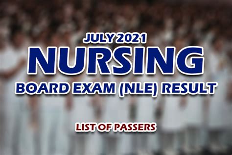 Nursing Board Exam Result July 2021 List Of Passers