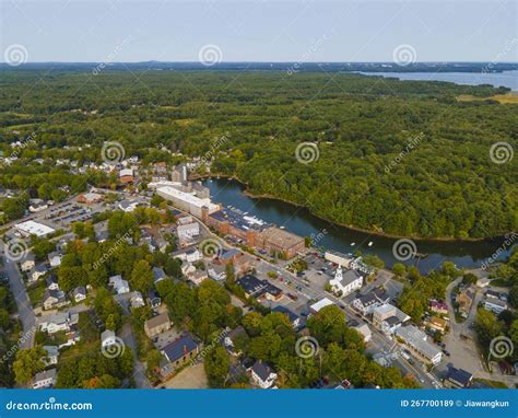 Newmarket Town Aerial View Nh Usa Stock Image Image Of Center