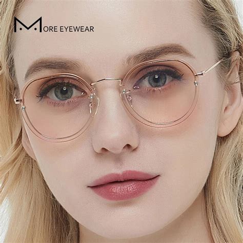 Fashion Classic Polygon Pure Titanium Prescription Glasses With Optical Lens For Women Retro