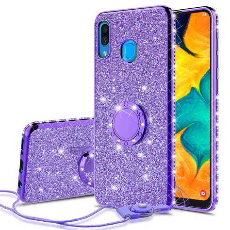 Samsung Galaxy A20 Case Glitter Cute Phone Case Girls With Kickstand