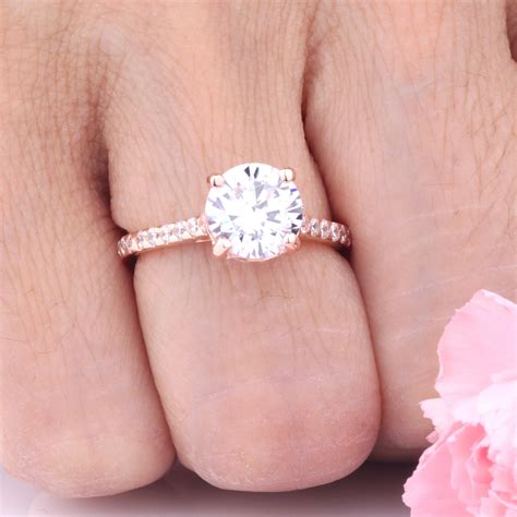 19 Carats Round Brilliant Cut Cubic Zirconia Sterling Silver Etsy