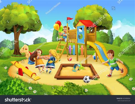 Park Playground Vector Background Stock Vector Royalty Free 403489834