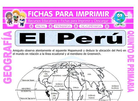 El Perú Ubicación Para Quinto De Primaria Fichas Para Imprimir