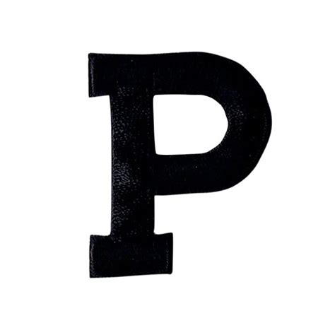 Alphabet Letter P Color Black 2 Block Style Iron On