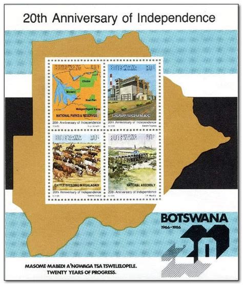 Botswana 1986 Independence 20th Anniversary Stamps Of The World
