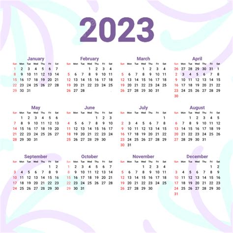 Lindo Calendario 2023 Png 2023 Calendario Calendario Mensual Png Y