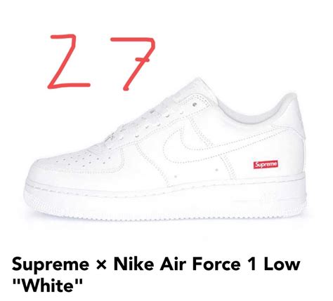 Nike Force ナイキ White エアフォース1 Supreme Nike Air Force 1 Box Logo｜paypayフリマ