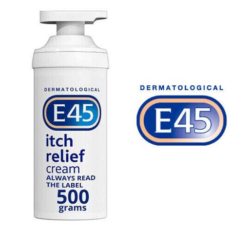 E45 Itch Relief Pump 500g Dermatological Cream Dry Skin Moisturising