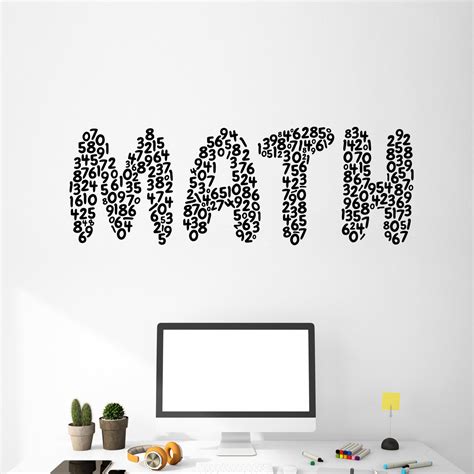 Vinyl Wall Decal Mathematics Math Symbols Numbers Teen Room Stickers M