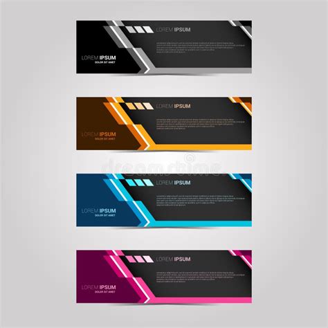 Modern And Cool Web Banner Template In A Set Stock Illustration
