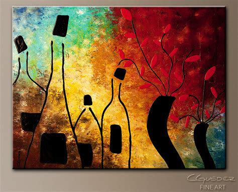 Original Modern Wine Abstract Art Painting Deco Vino Abstract Paintings For Sale Art Gallery