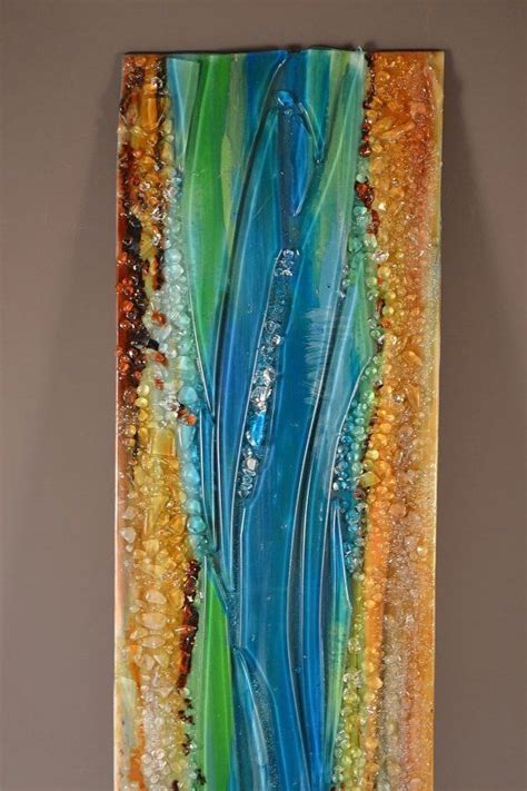 Renovatus Modern Fused Glass Wall Hanging Art With Enamels Fused