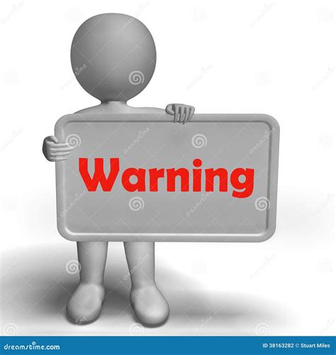 Warning Sign Shows Dangerous And Be Careful Stock Illustration