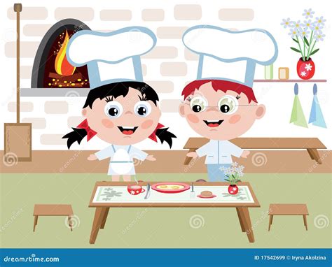 El Cocinar De Los Niños Ilustración Del Vector Ilustración De Cena
