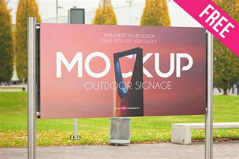 Free Outdoor Signage Mock Up In Psd Free Psd Templates