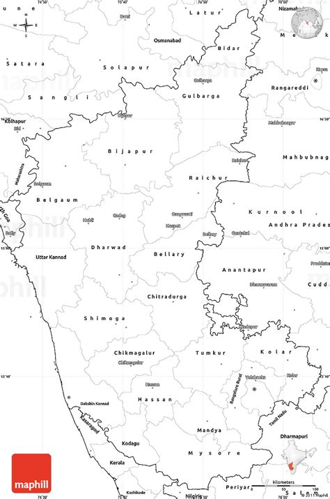 Blank Simple Map Of Karnataka