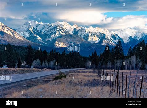 The Rocky Mountans In The Setting Sun Near Fairmont Hot Springs British