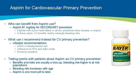 Primary Care Clinical Pearls Aspirin In Primary Prevention