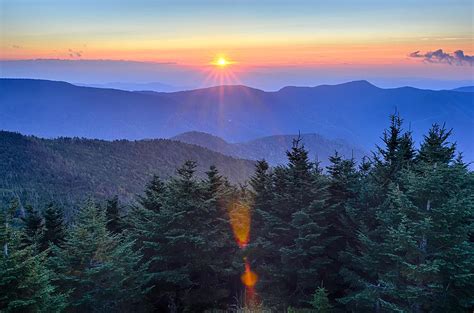 Blue Ridge Parkway Autumn Sunset Over Appalachian Mountains Photograph