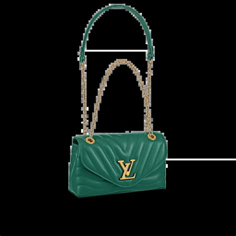 louis vuitton lv new wave chain bag smooth cowhide leather green m58664 brandy bucket