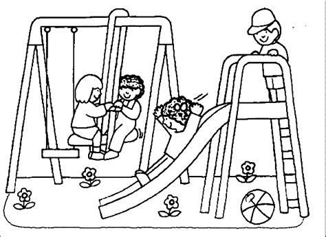 Playground Coloring Pages Coloring Home
