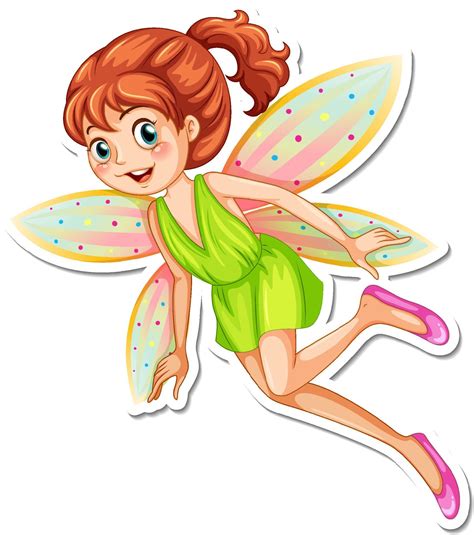 Beautiful Fairy Cartoon Character Sticker 3531603 Vector Art At Vecteezy