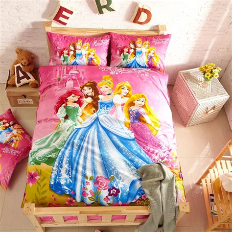 Disney Princess Bedding Set For Kids Bedroom Decor Cotton Bedclothes