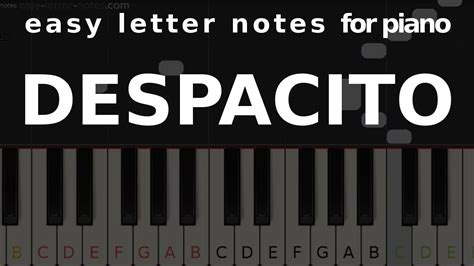 Despacito Easy Letter Notes For Piano Sheets Scores Note☻ Learn