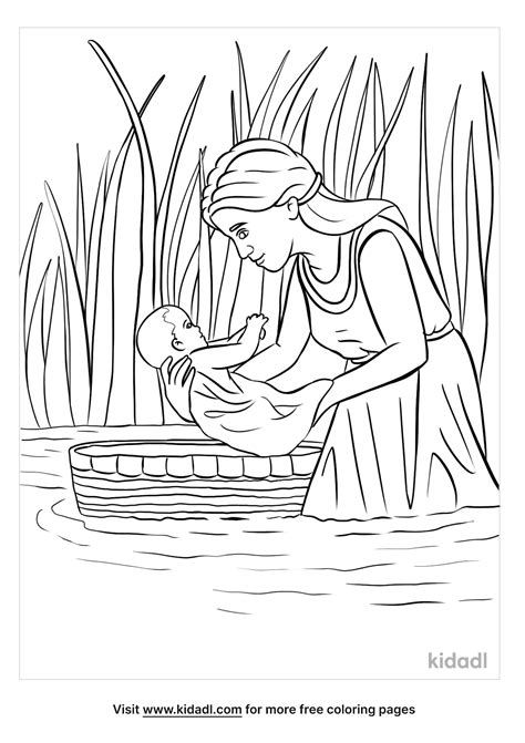 Free Baby Moses Coloring Page Coloring Page Printables Kidadl