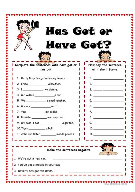 Have Got Or Has Got Worksheet Free Esl Printable Worksheets Made By