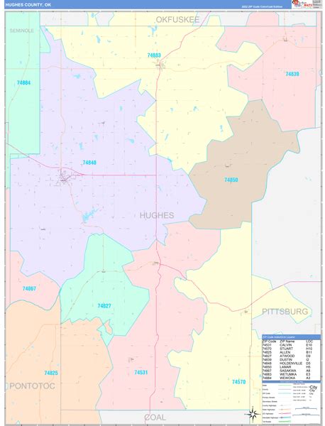 Wall Maps Of Hughes County Oklahoma
