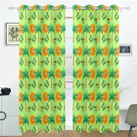 Popcreation Tropical Smiley Face Window Curtain Blackout Curtains