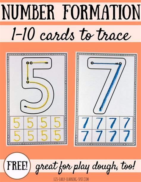 1 10 Number Formation Cards Liz S Early Learning Spot