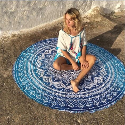2016 New European Rayon Printing Circular Beach Mat Yoga Blankets Yoga