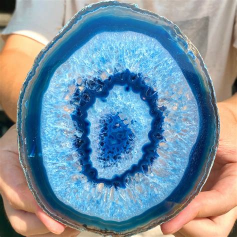 Natural Beautiful Blue Agate Geode Artifacts World